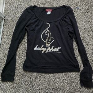 Baby Phat Black Tee with Gold Accents
